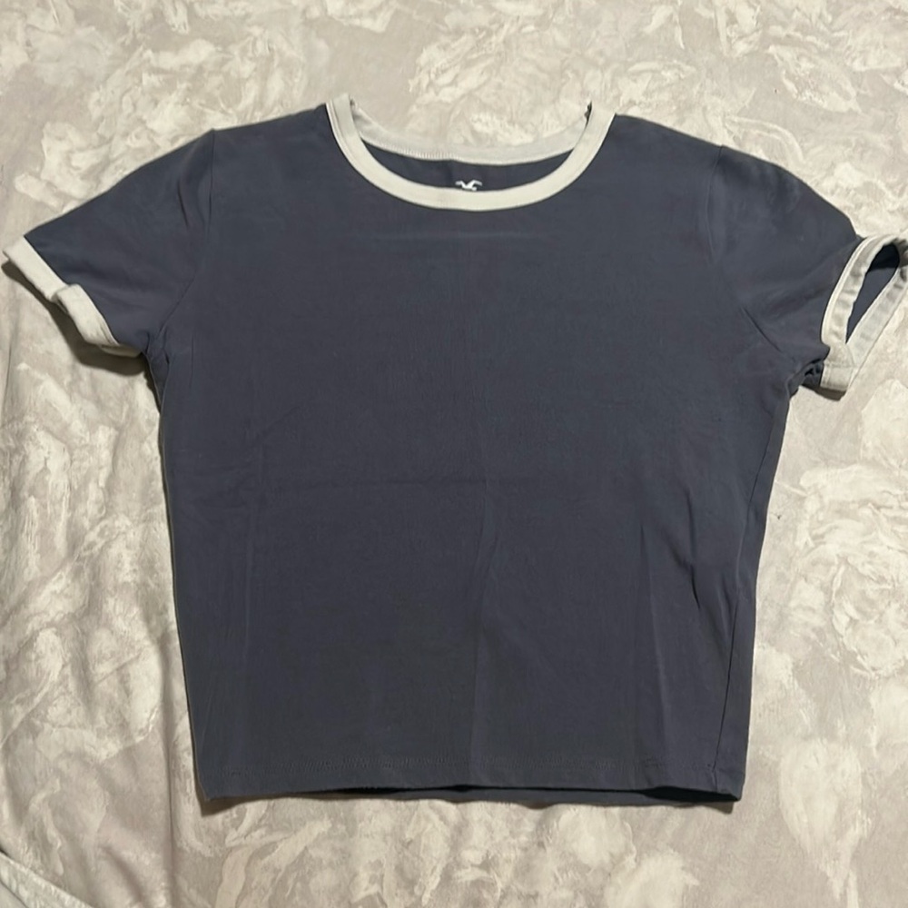 Navy Blue Hollister Baby Tee